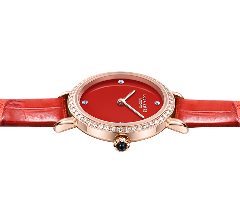 Relógio Cornalina com Zircônia Vermelho